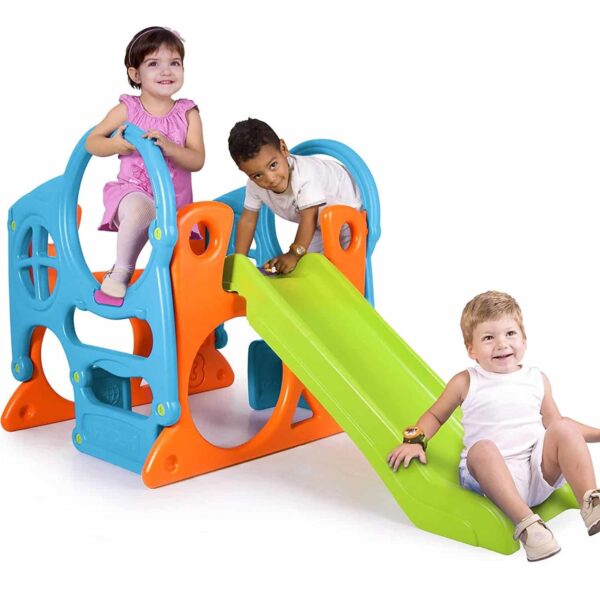 FEBER Duży Plac Zabaw Activity Center Zjeżdżalnia 100 cm Ścianka Wspinaczkowa Kształty - 003