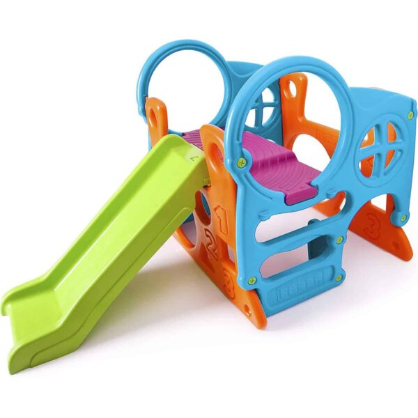 FEBER Duży Plac Zabaw Activity Center Zjeżdżalnia 100 cm Ścianka Wspinaczkowa Kształty - 004