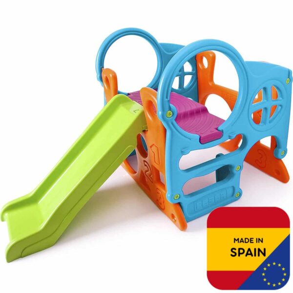 FEBER Duży Plac Zabaw Activity Center Zjeżdżalnia 100 cm Ścianka Wspinaczkowa Kształty - 007