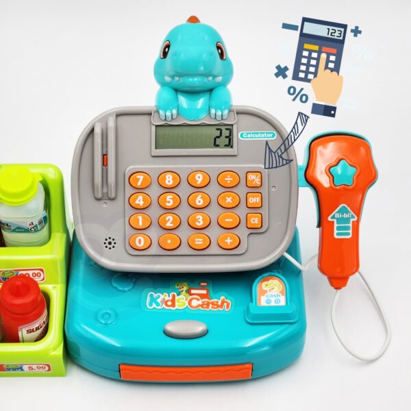 WOOPIE Kasa Sklepowa z Półką DINO Niebieski - 002