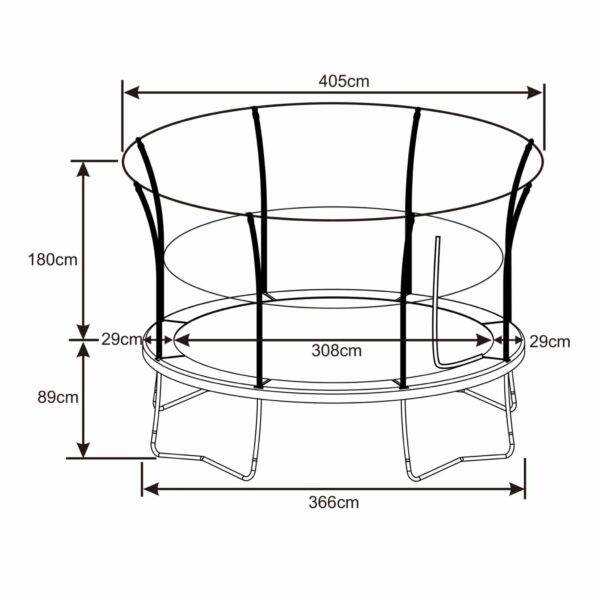 Axi Duża Trampolina Ogrodowa dla Dzieci z Siatką Denver 366 cm - 008