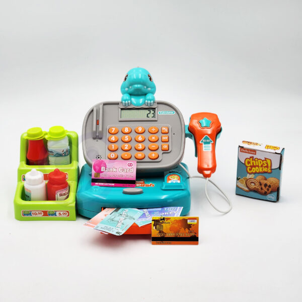 WOOPIE Kasa Sklepowa z Półką DINO Niebieski - 007