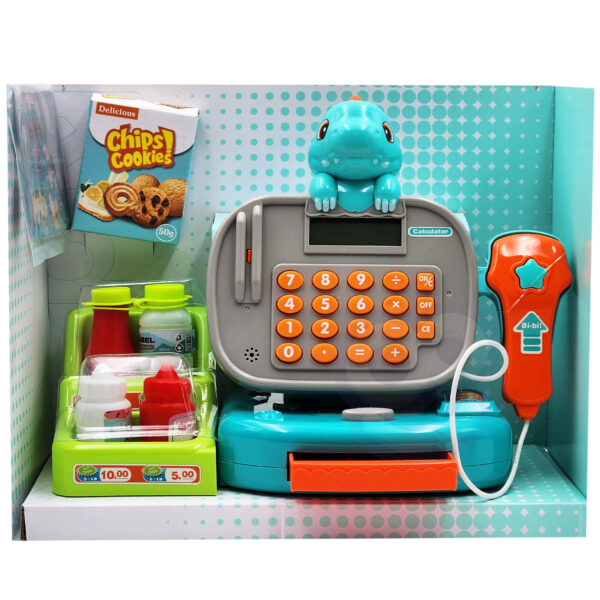 WOOPIE Kasa Sklepowa z Półką DINO Niebieski - 009