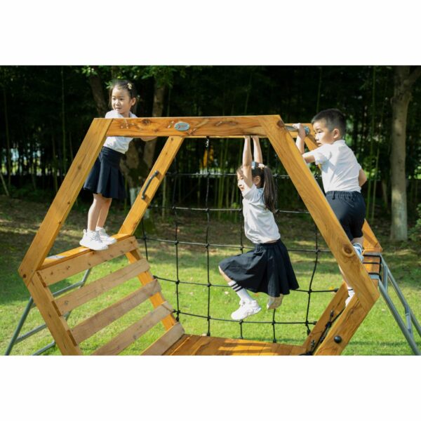 CLASSIC WORLD EDU Drewniany Plac Zabaw XXL Zestaw do Wspinaczki Heksagonalny - 002