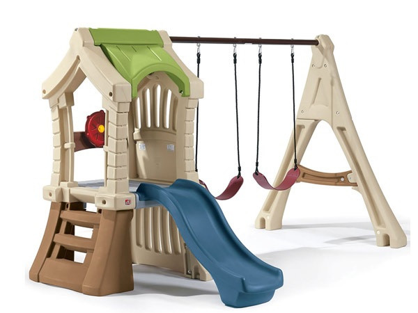 STEP2 Wieża z Huśtawkami Plac Zabaw zjeżdżalnia - 001