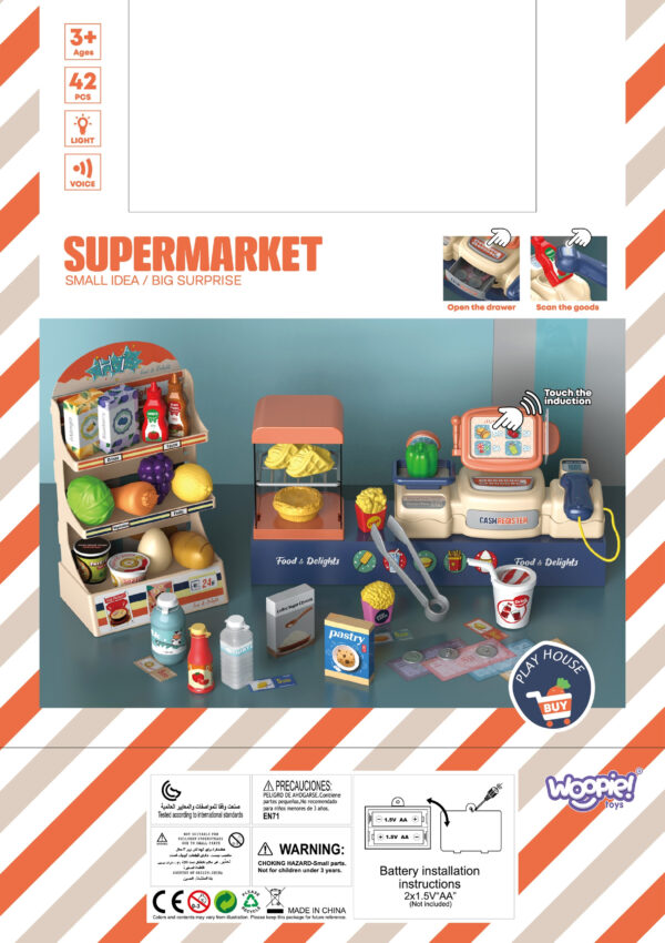 WOOPIE Sklep Supermarket Kasa Fiskalna 42 el. - 010