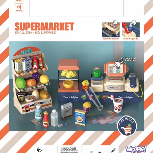 WOOPIE Sklep Supermarket Kasa Fiskalna 42 el. - 010
