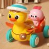 WOOPIE BABY Żółta Kaczuszka z Różowym Króliczkiem w Przyczepce do Ciągnięcia - 002