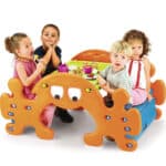 FEBER 2w1 Duży Stolik Piknikowy - Bujak Huśtawka Ghost - 002