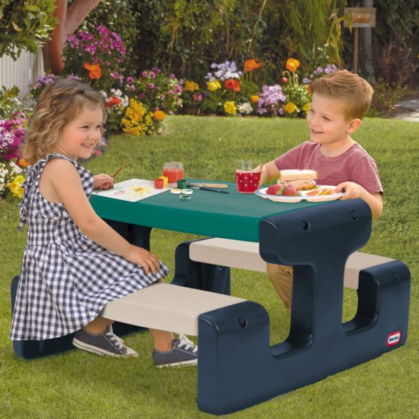 Little Tikes Stolik Piknikowy dla Dzieci Niebiesko-Zielony do Ogrodu - 002