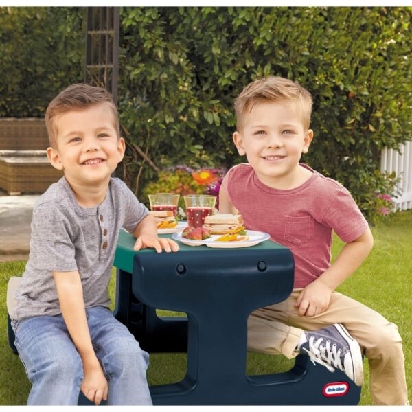Little Tikes Stolik Piknikowy dla Dzieci Niebiesko-Zielony do Ogrodu - 004