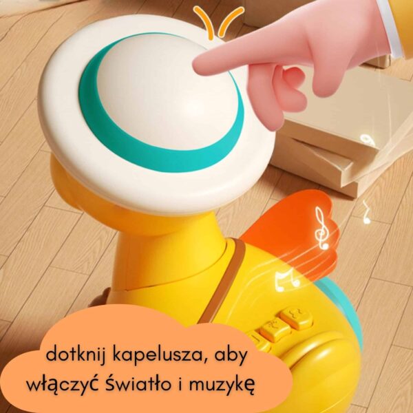 WOOPIE BABY Żółta Kaczuszka z Różowym Króliczkiem w Przyczepce do Ciągnięcia - 003