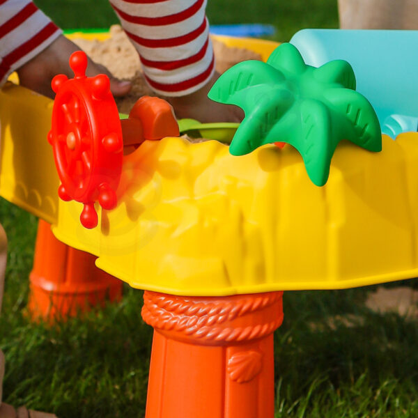 WOOPIE Stolik Wodny 2w1 Piaskownica Statek Piracki 8 akc. - 004