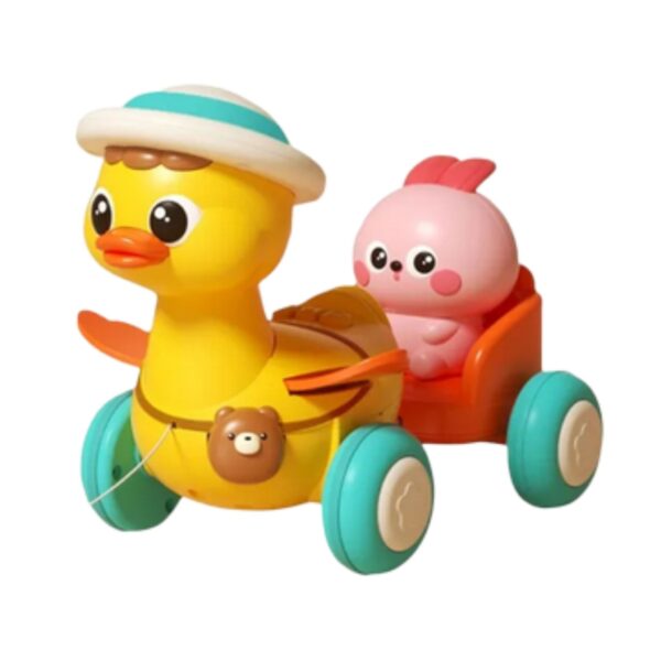 WOOPIE BABY Żółta Kaczuszka z Różowym Króliczkiem w Przyczepce do Ciągnięcia - 004