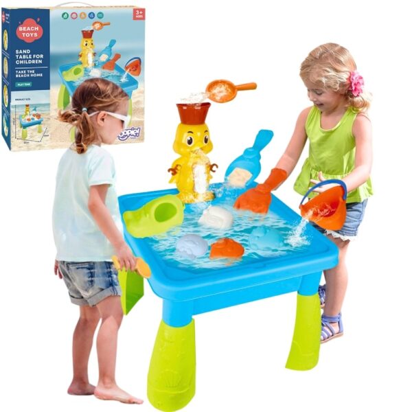 WOOPIE Stolik Wodny 2w1 Piaskownica Kaczuszka Wodospad 9 akc. - 001