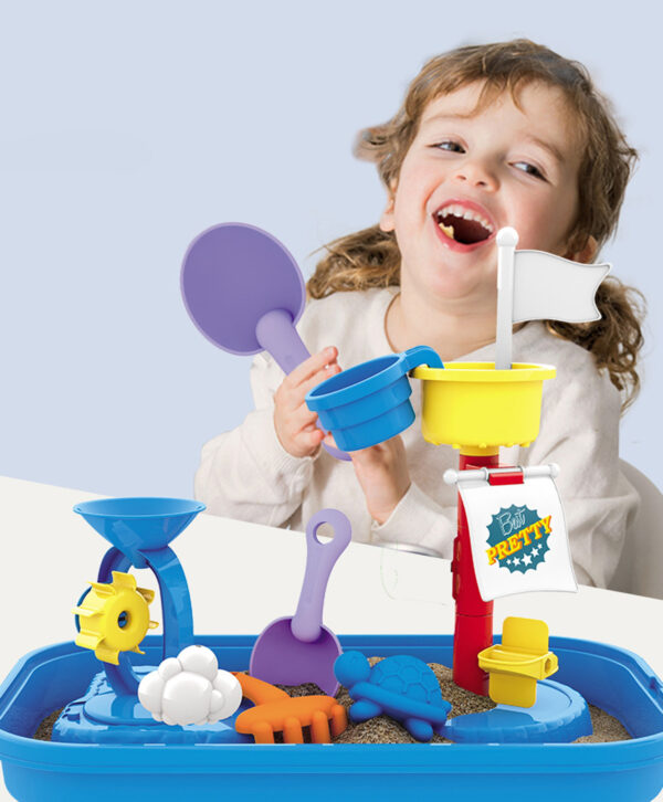 WOOPIE Stolik Wodny 2w1 Piaskownica Statek Piracki 6 akc. - 005