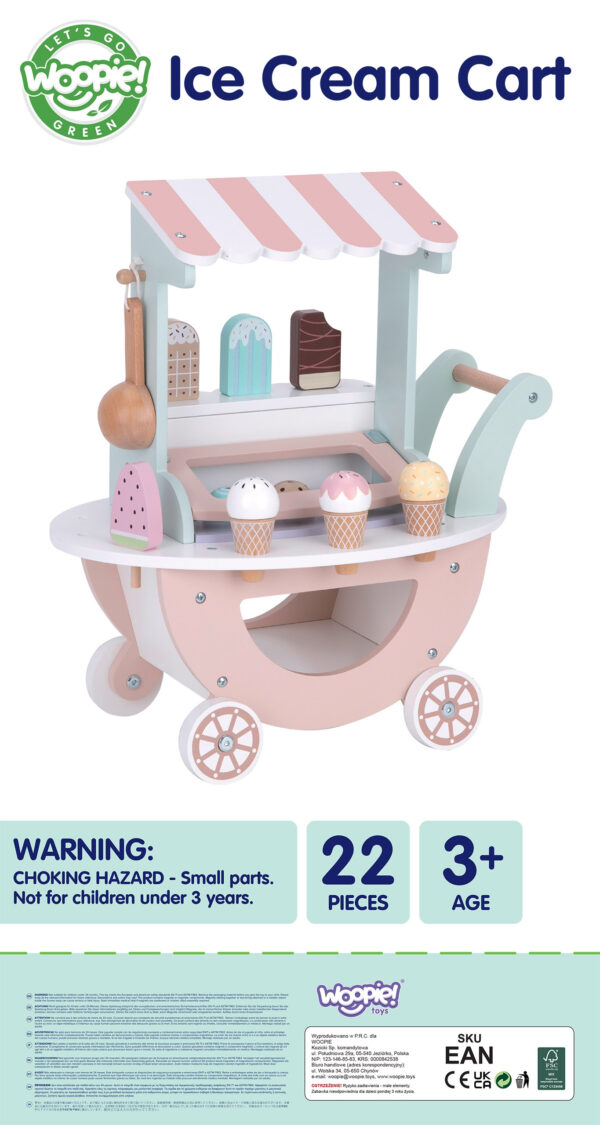 WOOPIE GREEN Lodziarnia XXL Sklepik Pastelowy Wózek z Lodami - 015