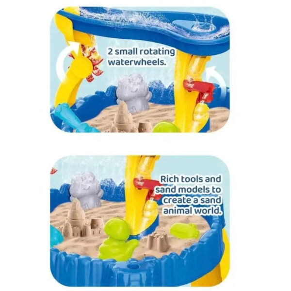 WOOPIE Stolik Wodny XL z Krzesełkiem 2w1 Piaskownica Delfinek 12el. - 003