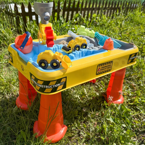 WOOPIE Stolik Wodny 2w1 Piaskownica Plac Budowy + 4 Autka 12el. - 002