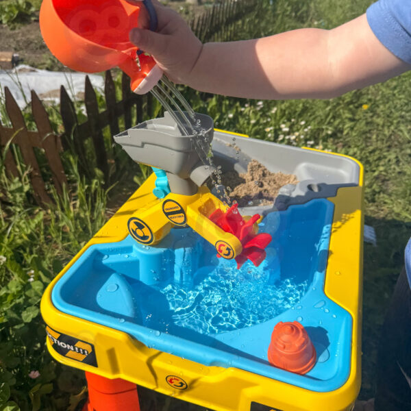 WOOPIE Stolik Wodny 2w1 Piaskownica Plac Budowy + 4 Autka 12el. - 004