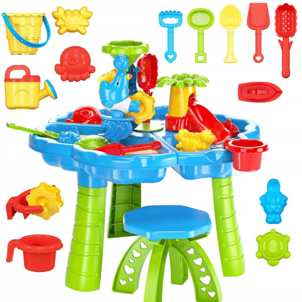 WOOPIE Stolik Wodny 2w1 Piaskownica z Krzesełkiem Aquapark z Delfinem - 001