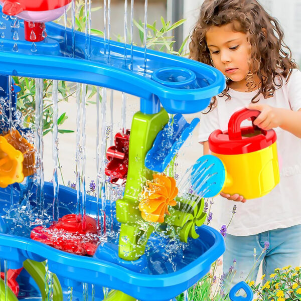 WOOPIE Stolik Wodny 4w1 Piaskownica Wodospad XL 4-Poziomowy Delfin - 003