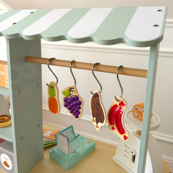 WOOPIE GREEN Duży Wielofunkcyjny Sklepik 5w1 Stragan Supermarket Restauracja Kawiarnia Kuchnia 73 el - 010