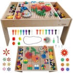 MASTERKIDZ Drewniany Stół Edukacyjny + AKCESORIA STEM WALL - 001