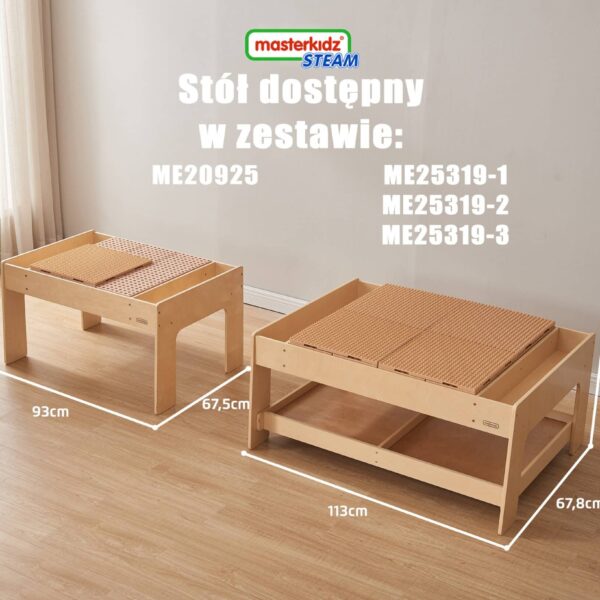 MASTERKIDZ Drewniany Stół Edukacyjny + AKCESORIA STEM WALL - 015