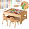 MASTERKIDZ Drewniany Stół Edukacyjny + AKCESORIA STEM WALL + 135 Klocków - 001