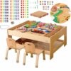 MASTERKIDZ Drewniany Stół Edukacyjny + AKCESORIA STEM WALL + 563 Klocków - 001