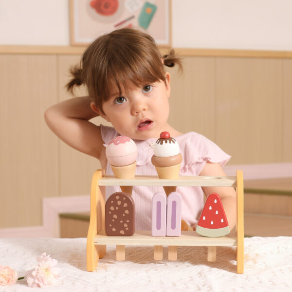 VIGA Drewniana Lodziarnia Sklepik Zestaw z Lodami 6 szt Lodów - 003