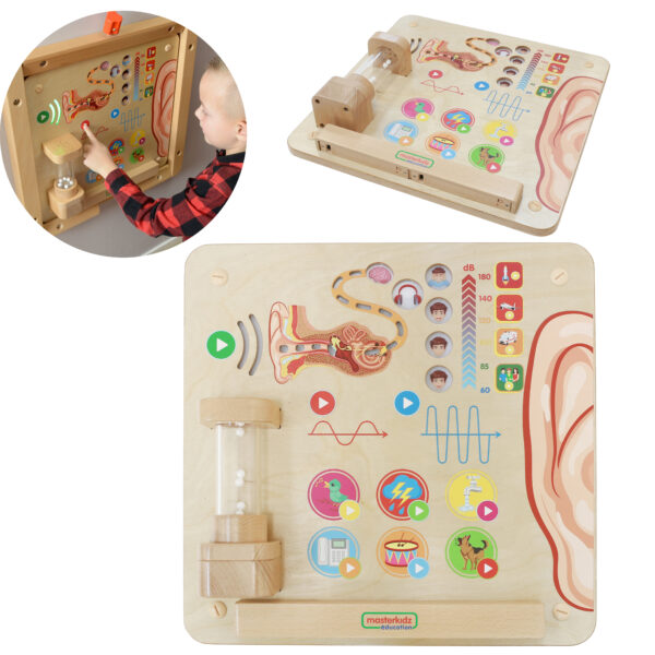 MASTERKIDZ Tablica Edukacyjna Zmysł Słuchu Montessori - 001