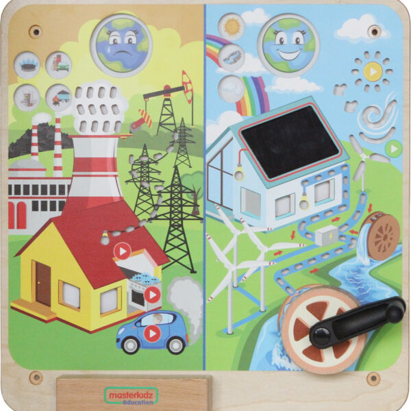 MASTERKIDZ Tablica Edukacyjna Energia Odnawialna i Nieodnawialna Montessori - 001