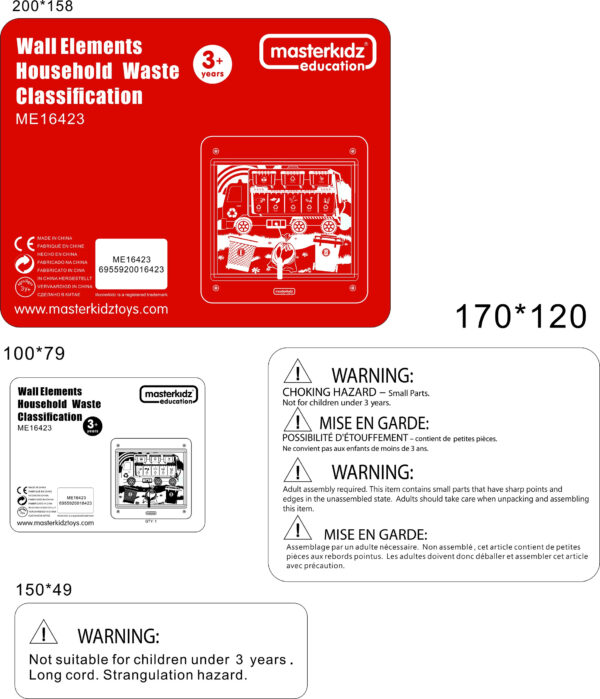 MASTERKIDZ Tablica Edukacyjna Segregacja Odpadów Montessori - 006