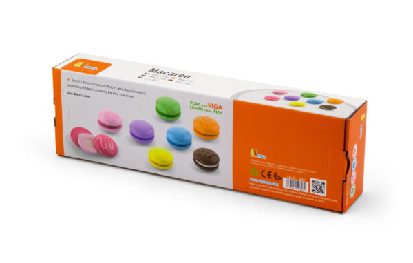 VIGA Drewniane Ciastka Kolorowe Ciasteczka Zestaw Makaroników 8 szt - 004