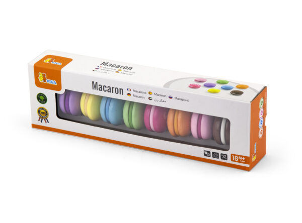 VIGA Drewniane Ciastka Kolorowe Ciasteczka Zestaw Makaroników 8 szt - 005