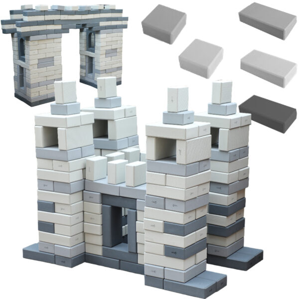 CLASSIC WORLD EDU Mega Klocki Konstrukcyjne Cegiełki EVA Miękkie do Budowania 90 el. - 001