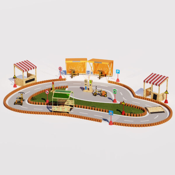 CLASSIC WORLD EDU Drewniany Mostek Rampowy Najazd Droga Tor dla Rowerów - 006