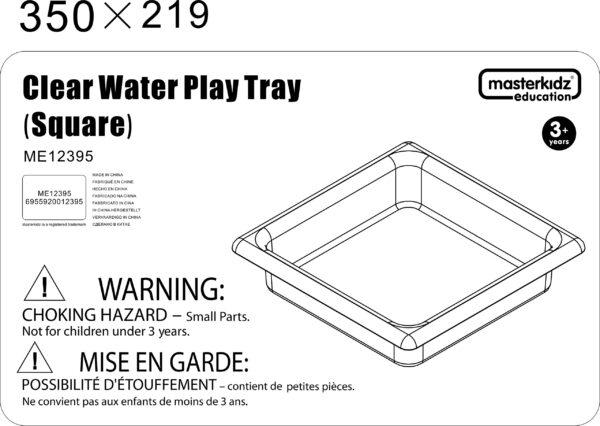 MASTERKIDZ Akrylowy Pojemnik Do Zabawy Wodą i Piaskiem - Kwadratowy - 005