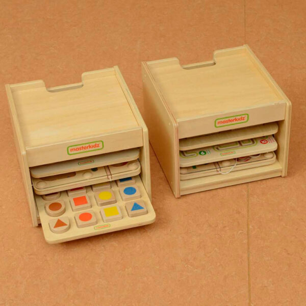 MASTERDKIZ Szafka do Przechowywania Poręcznych Tablic Edukacyjnych Mała na 3 Tablice - 005