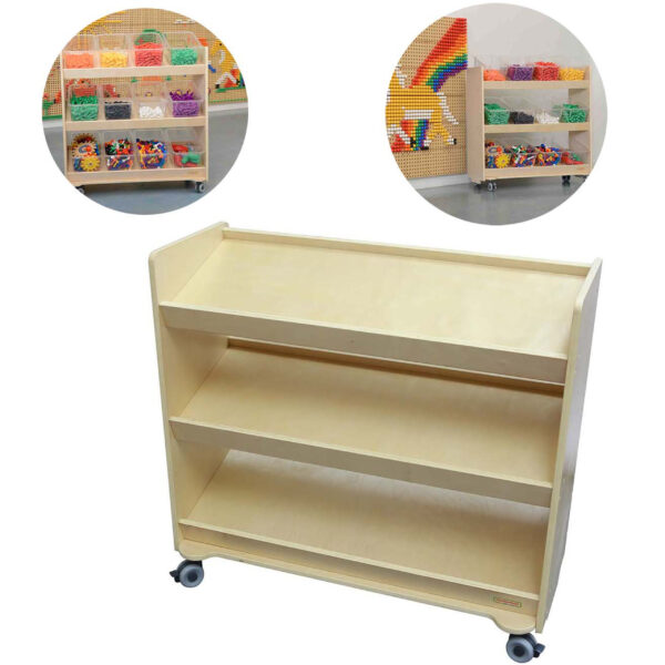 MASTERKIDZ Regał na Kółka - 3 Półki Na Akcesoria Do Tablicy STEM 800H x 800L - 001