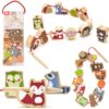 CLASSIC WORLD Drewniane Klocki do Nawlekania Zwierzęta Leśne 13 el. - 001