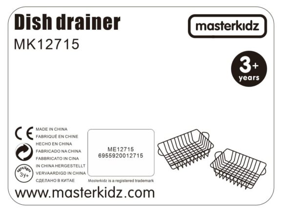 MASTERKIDZ Zestaw 2 Metalowe Kosze Szuszarka Do Naczyń Do Kuchni Dla Dzieci - 002