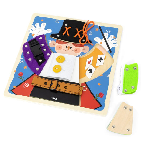 VIGA Drewniana Tablica Manipulacyjna Klamry Zamki Magik Monstessori - 001 VIGA Drewniana Tablica Manipulacyjna Klamry Zamki Magik Monstessori - 001