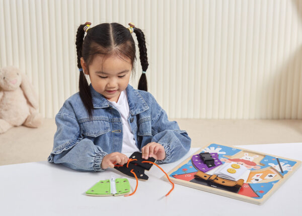 VIGA Drewniana Tablica Manipulacyjna Klamry Zamki Magik Monstessori - 006