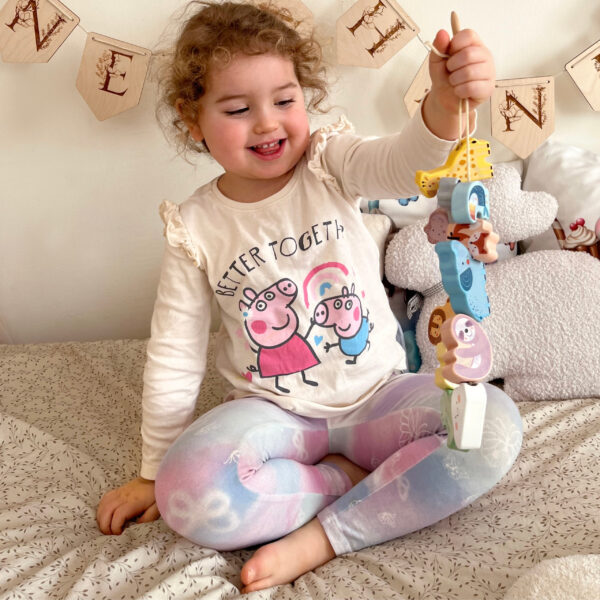 WOOPIE GREEN Drewniana Nawlekanka Klocki Przeplatanka ZOO Montessori 13 el. - 003