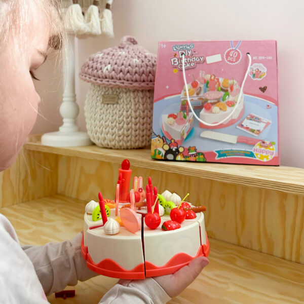 WOOPIE Tort Urodzinowy do Krojenia Świeczki Owoce 40 el. - 002