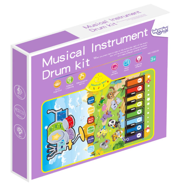 WOOPIE Mata Muzyczna Zwierzątka Interaktywne Pianino I Perkusja 2w1 - 009