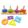 VIGA Drewniane klocki z sorterem kształtów Montessori - 010